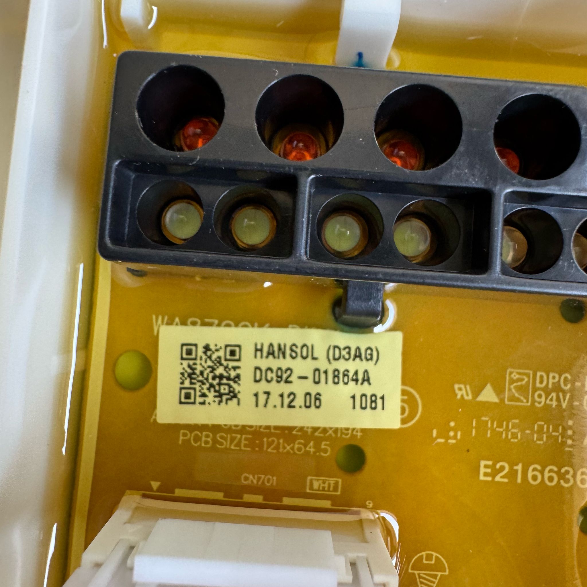 Samsung Washer Display Board DC92-01864A Samsung Washer Display Board DC92-01864A